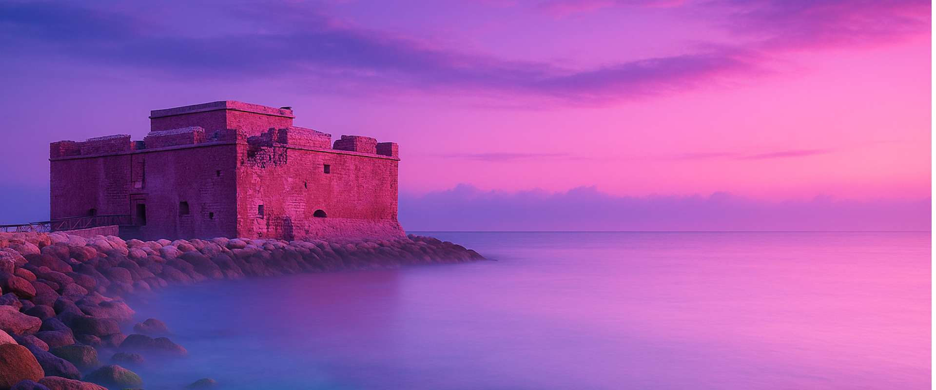 Paphos-castel at night